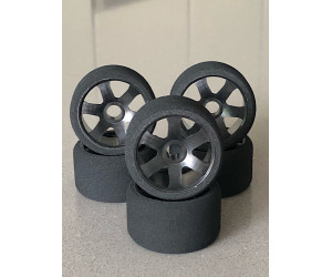 Ulti 1/12 Front Tires Medium X foam (6pcs/Black Rims)